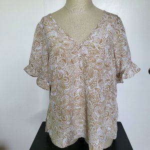 Michael Kors Flutter Sleeve Top, Size S